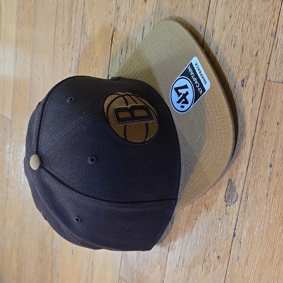 Brooklyn Nets Snapback Hat '47 Brand Captain Two Tone "Toffee" NWT  Rare - Picture 4 of 11